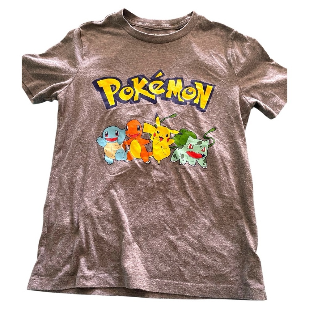 Old Navy Pokemon Gray Short Sleeve Tee Classic Crew Neck